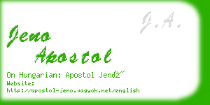 jeno apostol business card